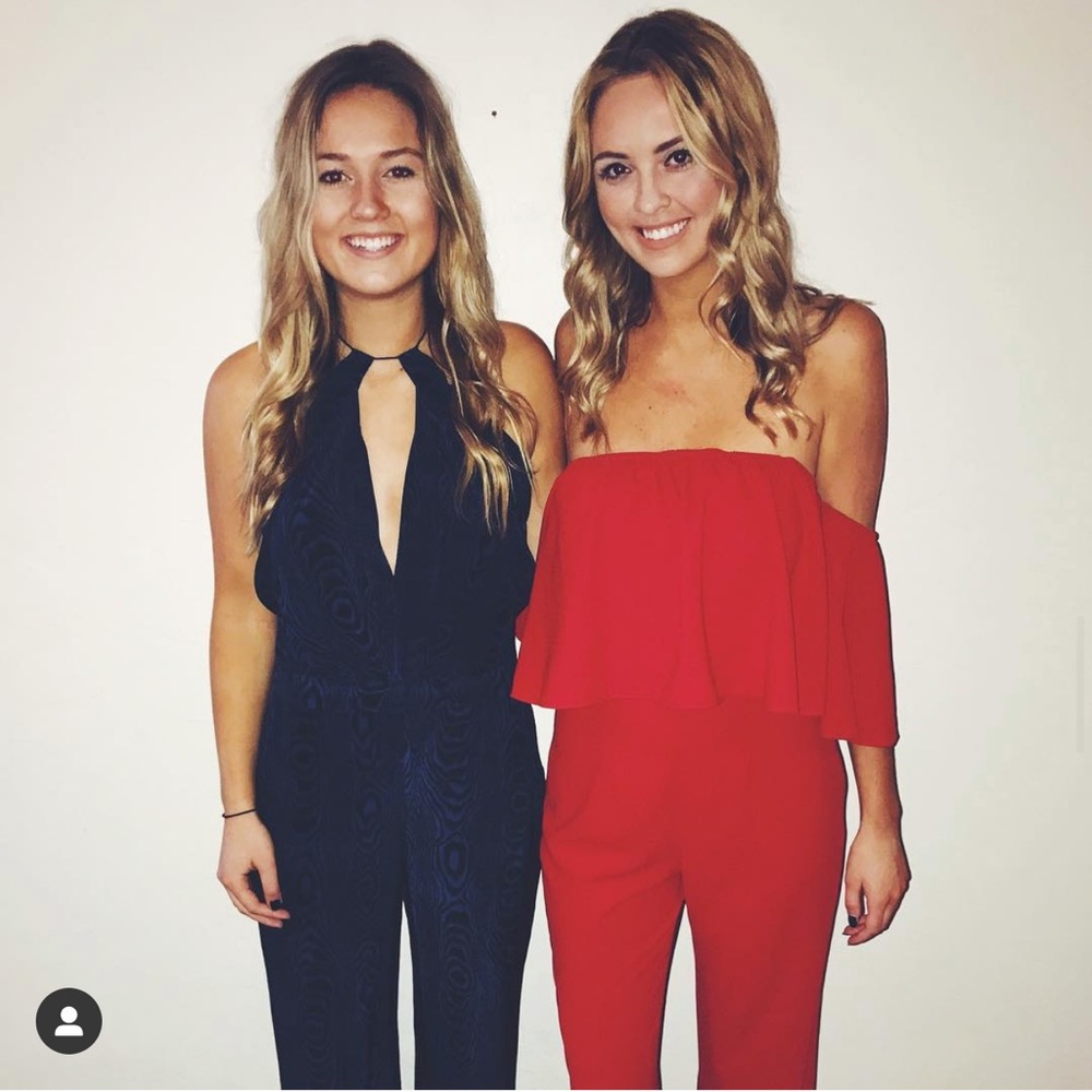 Red across the shoulder Zara Jumpsuit